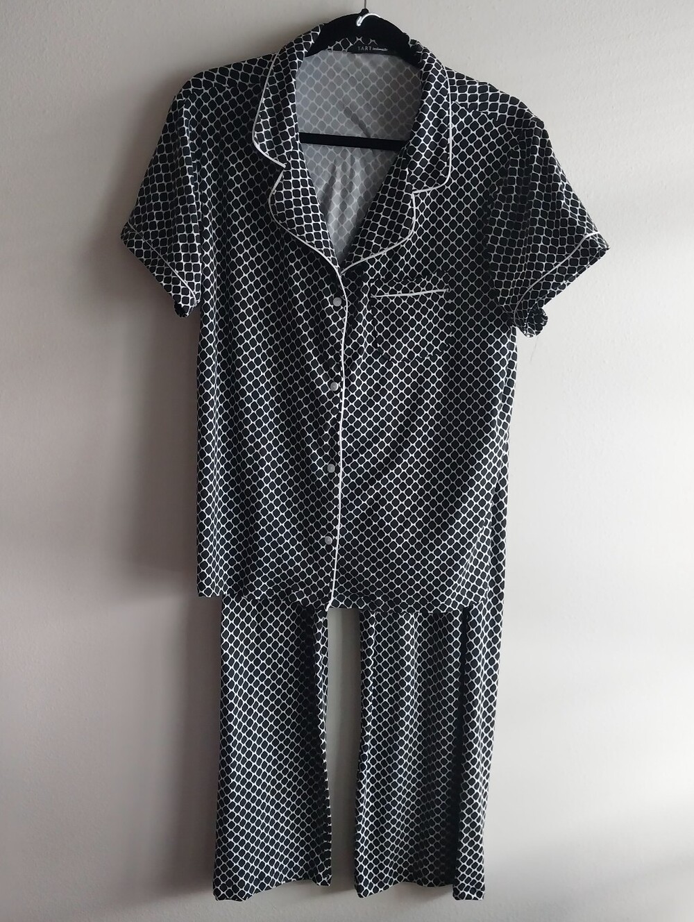 Tart Intimates Black & White Fishnet Print  Pajama Set NWOT